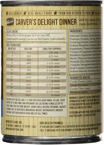 Merrick Chunky Grain Free Carvers Delight Dinner Canned Dog Food