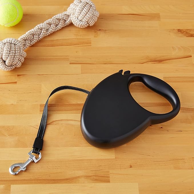Amazon Basics Retractable Dog Leash, Large - 24ft, Black