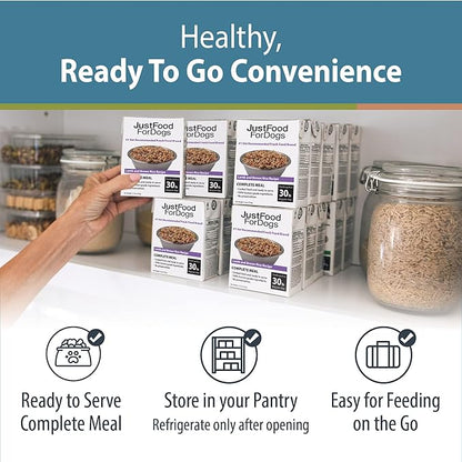 JustFoodForDogs Pantry Fresh Wet Dog Food, Complete Meal or Dog Food Topper, Lamb & Brown Rice Human Grade Dog Food Recipe - 12.5 oz (Pack of 6)