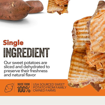 Gaines Family Farmstead Sweet Potato Dog Chips, 100% Natural Treats for Small & Large Dogs, Rawhide Alternative for Dog Training, Rich in Vitamins, Made in The USA, 8 Ounce Bag