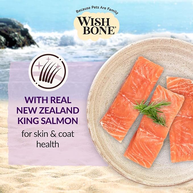 Wishbone Ocean New Zealand King Salmon Dry Dog Food, Gluten-Free, Grain-Free Recipe for Overall Pet Health - 4 lb