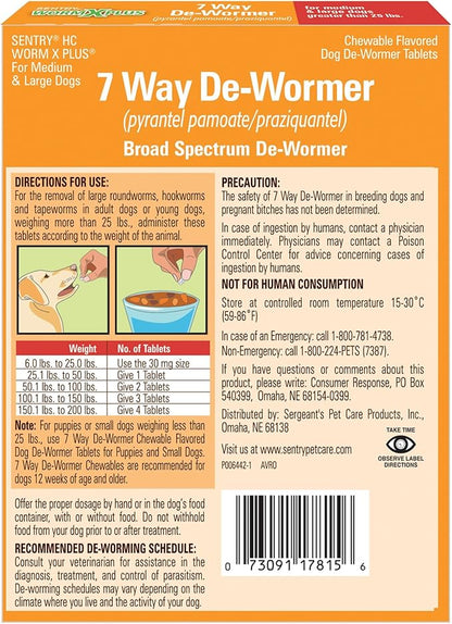Wormx Plus DeWormer, Large Dog, 6-Ct.