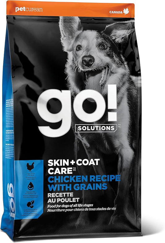 GO! SOLUTIONS Skin + Coat Care - Dry Dog Food, 3.5 lb - Chicken Recipe with Grains for All Life Stages - Complete + Balanced Nutrition for Dogs