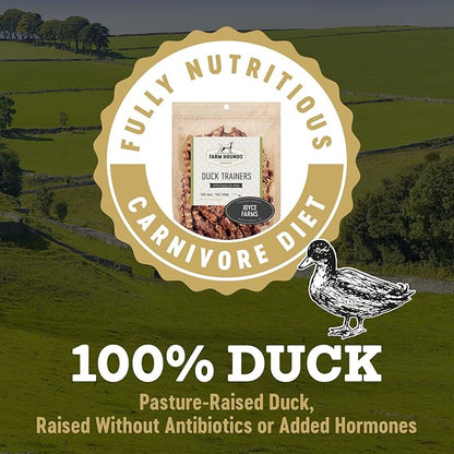 Farm Hounds Premium Bite-Sized Duck Training Treats for Dog, 100% Made from Humanely-Raised Ducks, Dog Trainer Treats Healthy Delicious Dog Bites, Made in USA, 2-Pack