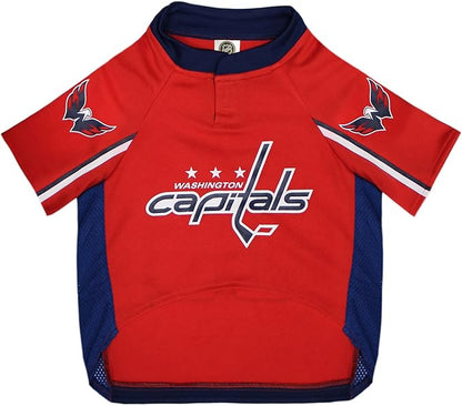 Pets First NHL Washington Capitals Jersey for Dogs & Cats, Large. - Let Your Pet Be A Real NHL Fan!