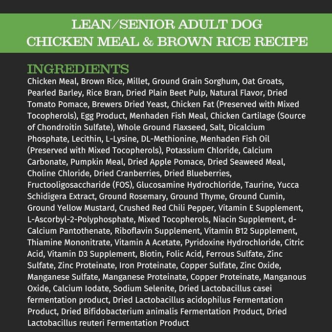 Blackwood Pet Food 22245 Adult Dog, Lean/Senior, Chicken Meal & Brown Rice Recipe, 15Lb.