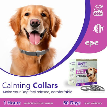 Calming Collar for Dogs Relief Anxiety Stress Separation Anxiety Relief for Dogs Adaptil Bad Behavior 25 Inches Size Dog Flea Collar Flexible Adjustable Pheromones Calm, 4 Pack