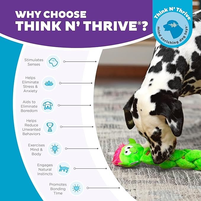 Outward Hound Nina Ottosson Twistiez Interactive Plush Dog Puzzle Dog Enrichment Toys Dog Treat Puzzle, Plush, Small, Green