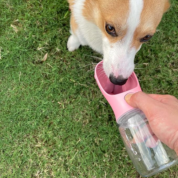 WePet Portable Dog Water Bottle with Food Container, 12 OZ + 6 OZ, Leak Proof Puppy Water Dispenser with Drinking Feeder for Pets Outdoor Walking, Hiking, Travel, Food Grade Plastic