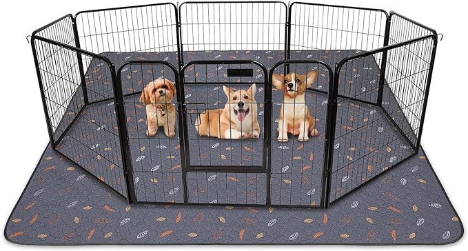 Washable Pee Pads for Dogs 72"x72", Extra Large Reusable Puppy Pads Pet Training Pads for Dog Playpen, Waterproof Pee Pads for Puppy Playpen, Whelping Pad, Dog Playpen Indoor - Deep Grey