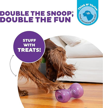 Outward Hound Double Snoop Interactive Treat Stuffer Durable Dog Toy, Dog Treat Toy, Purple