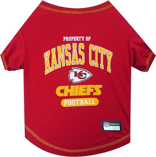 Pets First PET SHIRT for Dogs & Cats - NFL KANSAS CITY CHIEFS Dog T-Shirt, Large. - Cutest Pet Tee Shirt for the real sporty pup