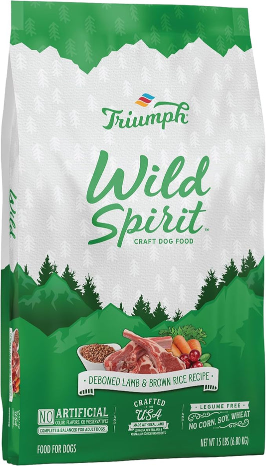 Triumph Wild Spirit Lamb & Brown Rice Recipe Dry Dog Food, 15 LB