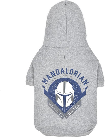 STAR WARS for Pets The MANDALORIAN Hoodie for Dogs with Leash Attachment Hole| STAR WARS Apparel for Dogs, Extra Small | Cozy Hooded Sweatshirt for Dogs, Gifts for STAR WARS Fans