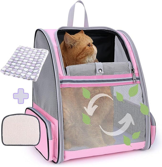LOLLIMEOW Pet Carrier Backpack for Dogs and Cats,Puppies,Fully Ventilated Mesh,Airline Approved,Designed for Travel, Hiking, Walking & Outdoor Use