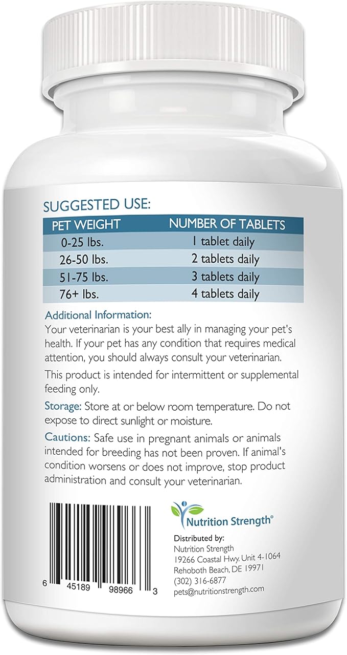 Vitamin B12 for Dogs Plus Folate & Calcium, Support the Nervous System & Blood Cell Formation, Help Sustain Cellular Energy Generation & Maintain DNA Synthesis, 120 Chewable Tablets