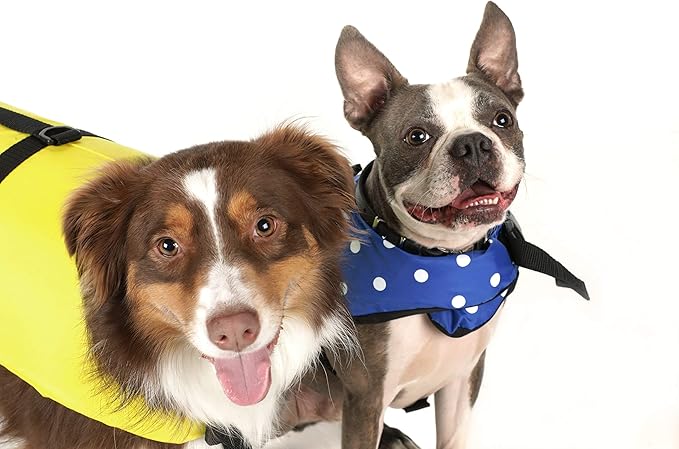 Seachoice Dog Life Vest, Adjustable Life Jacket for Dogs, w/Grab Handle, Yellow, Size Large, 50-90 Lbs.