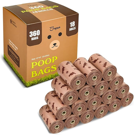 Dog Poop Bags Rolls with Unscented, 360 Count Leak-Proof Large Doggie Bag for Poop, Extra Thick Doggy Waste Bags, Unscented, Pet Waste Bags Holder Outdoor Puppy Walking and Traveling