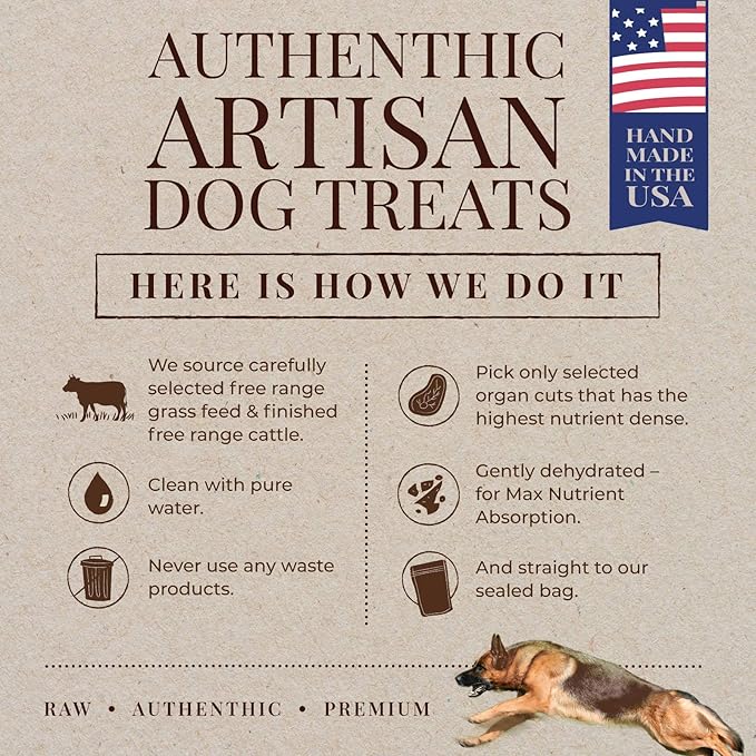 Benjamin's Cattle Single Ingredient - Organic Grass FED & Finished Beef Liver Dog Treats - Hand Made Artisan Dog Treats - Healty Dog Chews - Treats for Dogs Made in USA - Beef Jerky Dog Treat – 5oz