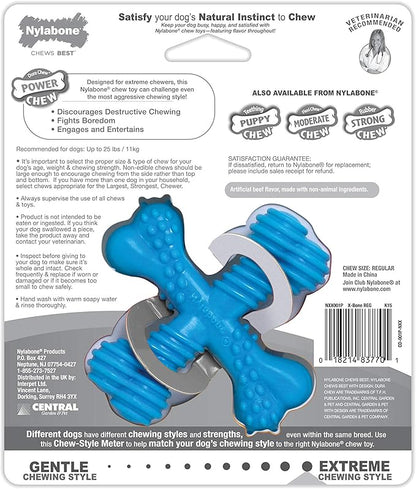 Nylabon Power Chew Comfort Hold X Bone Chew Toy for Dogs, Beef Flavor, Small - Up to 25 lbs. (1 Count)