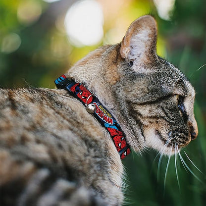Cat Collar Breakaway Amazing Spider Man 8 to 12 Inches 0.5 Inch Wide