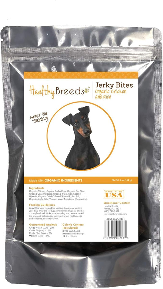 Healthy Breeds Manchester Terrier Jerky Bites Chicken & Rice Recipe Dog Treats 5 oz