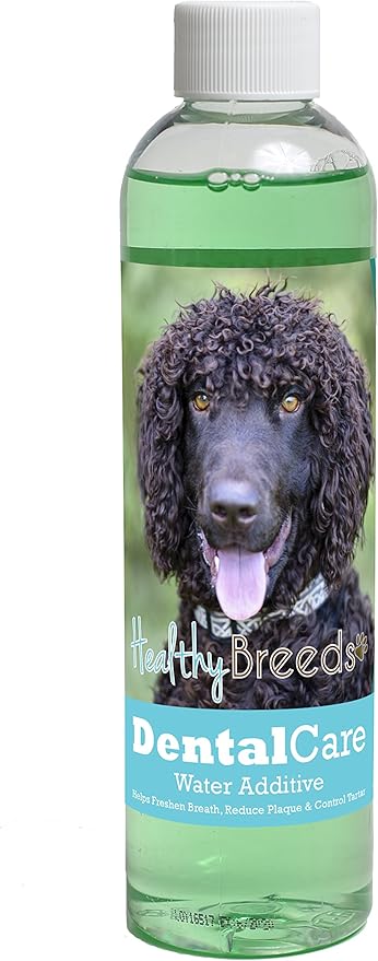 Healthy Breeds Dog Dental Care Water Additive for Irish Water Spaniel - Helps Freshen Breath, Reduce Plaque & Control Tartar - Mint Flavor - 8 oz