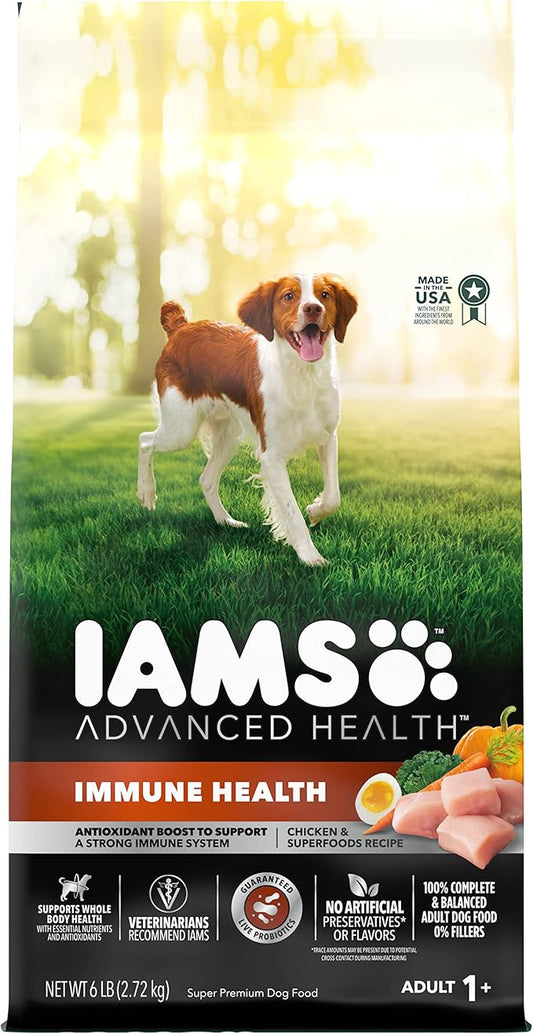 IAMS Advanced Health Immune Health Adult Dry Dog Food Chicken & Exclusive Superfoods Medley Recipe, 6 lb. Bag