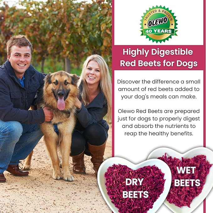 Olewo Original Red Beets for Dogs – Natural Dog Anti Itch, Dog Food Topper, Skin & Coat Support – Dehydrated Vegetables for Dogs, Dog Supplements & Vitamins, Toppers for Dogs, Fiber for Dogs, 5.5 lbs