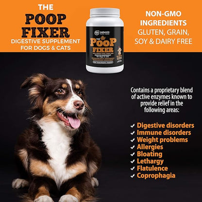 Poop Fixer Digestion Aid for Dogs. Fiber, Prebiotic & Active Enzymes to Relieve Gas and other Digestive Issues and Optimize Stool. 13.4 OZ Powder