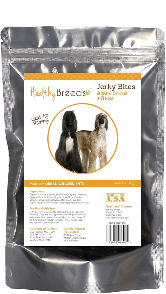 Healthy Breeds Afghan Hound Jerky Bites Chicken & Rice Recipe Dog Treats 5 oz