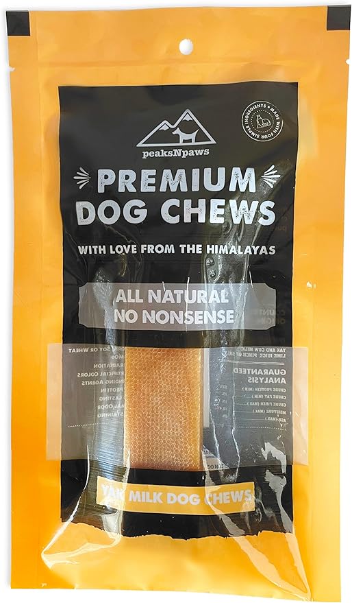 Premium Yak Cheese Dog Treats - Natural Yak Chews from Himalayan Mountains - Grain Free, Lactose Free - Easily Digestible, Promotes Oral Health (One Stick)