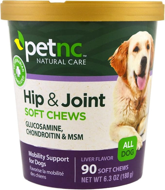 PetNC Hip & Joint Soft Chews for Dogs, 90 Chews Each (Pack of 2)