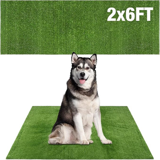 Grass Pad for Dog Large Size - 2FTx6FT, Dog Potty Training Turf, Indoor Outdoor Pets Pee Fake Grass for Balcony Patio Yard