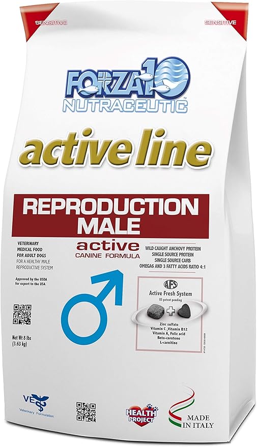 Forza10 Active Reproduction Male Diet Dry Dog Food, Helps Mating Problems and Encourages Fertility in Male Dogs, for All Type and Sizes of Breeds,18 Pound Bag