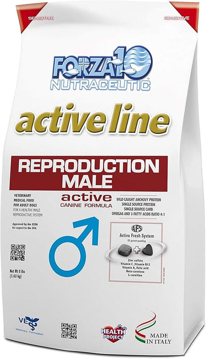 Forza10 Active Reproduction Male Diet Dry Dog Food, Helps Mating Problems and Encourages Fertility in Male Dogs, for All Type and Sizes of Breeds,18 Pound Bag