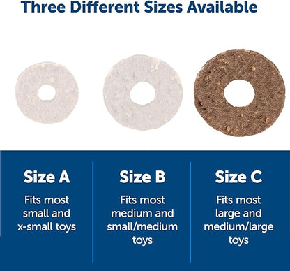 PetSafe Treat Rings for Busy Buddy Dog Toys - Easy to Digest - Interactive Toy Refills for Aggressive Chewers - Stimulating Puppy Supplies - Eases Stress - 24 Rings - Size C - Original/Peanut Butter
