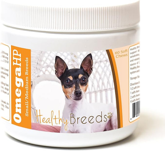 Healthy Breeds Toy Fox Terrier Omega HP Fatty Acid Skin and Coat Support Soft Chews 60 Count