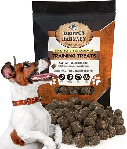BRUTUS & BARNABY Training Treats for Dogs - Peanut Butter & Banana - All-Natural Healthy Low Calorie Vegan Treat - Great to Use for Rewards in Training Your Puppy Or Dog