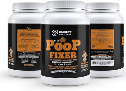 Poop Fixer Digestion Aid for Dogs. Fiber, Prebiotic & Active Enzymes to Relieve Gas and other Digestive Issues and Optimize Stool. 13.4 OZ Powder