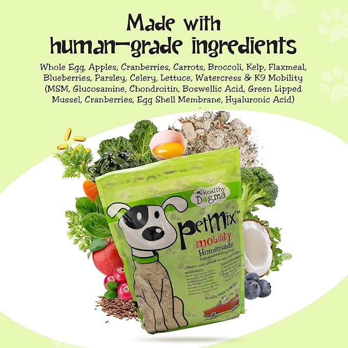 Healthy Dogma - PetMix Dehydrated Dog Food for Allergies, Joint Support & Mobility - Grain Free, Raw, Homemade Dog Food (Mobility, 10 lbs)