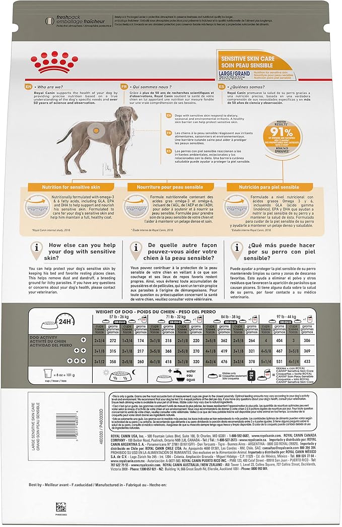 Royal Canin Large Sensitive Skin Care Dry Dog Food, 30 lb bag