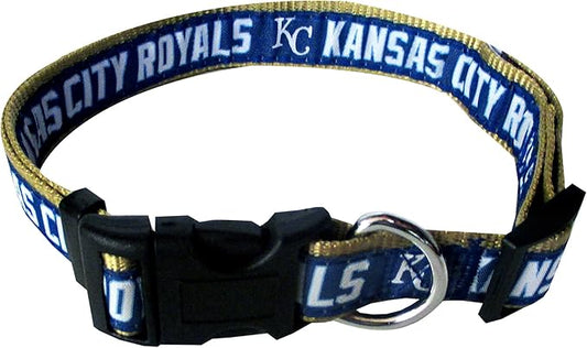 MLB Kansas City Royals Licensed PET COLLAR- Heavy-Duty, Strong, and Durable Dog Collar. Available in 29 Baseball Teams and 4 Sizes