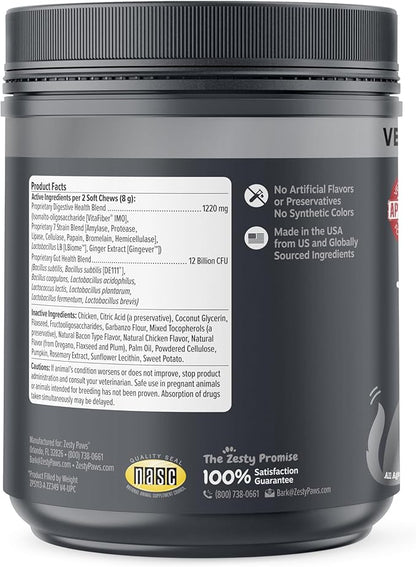 Zesty Paws Probiotics for Dogs - Digestive Enzymes for Gut Flora, Digestive Health, Diarrhea & Bowel Support - Clinically Studied DE111 - Dog Supplement Soft Chew for Pet Immune System - VS, 90 Count