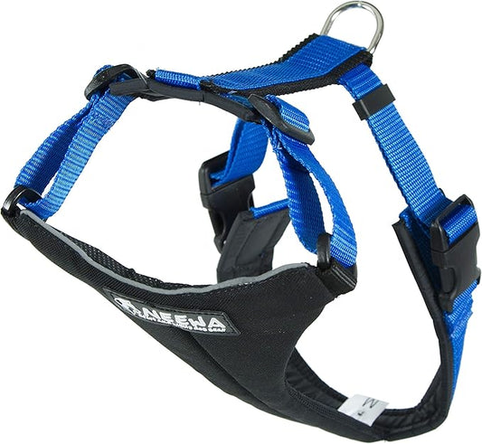 Neewa Dog Running Harness, Dog Hiking Harness (Medium, Blue), Reflective Dog Harness, Dog Mushing Harness, Pitbull Harness, Husky Harness