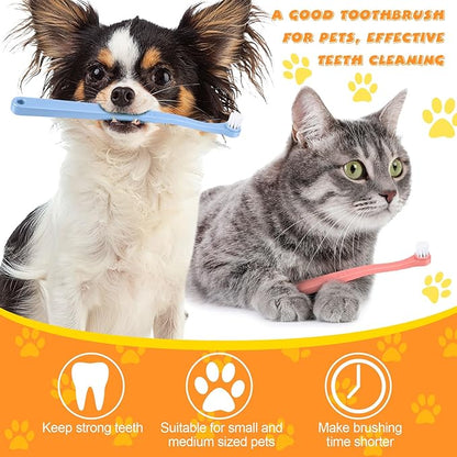 Yinder 12 Pcs Cat Toothbrush Small Dog Toothbrush Mini Head Soft Bristles Dog Tooth Brush Gentle Pet Toothbrush Long Handle Tooth Brush for Puppy Cats Large and Small Dog Dental Care (6 Colors)