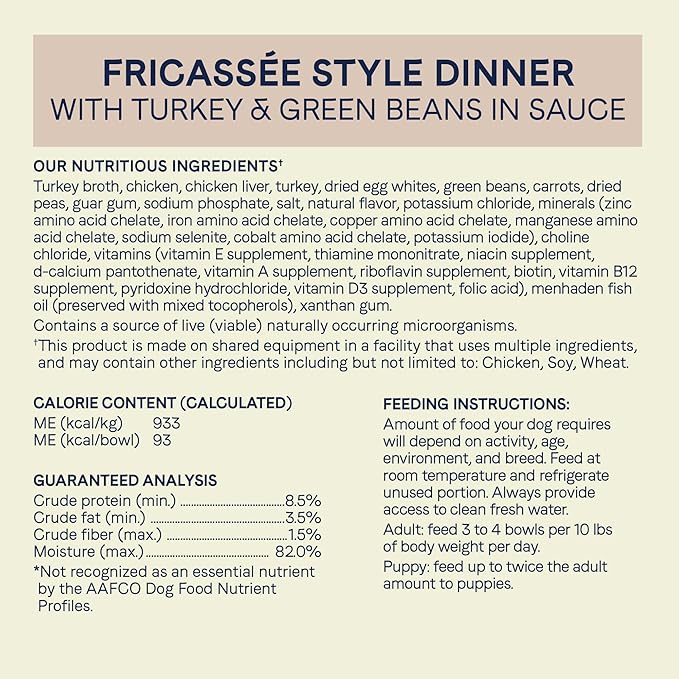 Canidae Pure Petite Premium Wet Dog Food for Small Breeds, Morsels with Turkey & Green Beans, 3.5 oz, (Case of 12) Grain Free