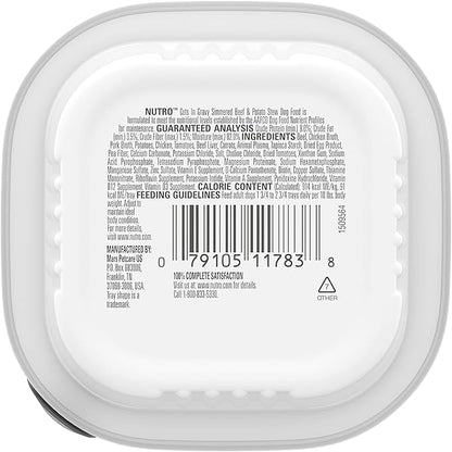 NUTRO Adult Natural Grain Free Wet Dog Food Cuts in Gravy Tender Chicken, Sweet Potato & Pea Stew Recipe, 3.5 oz. Trays (Pack of 24)