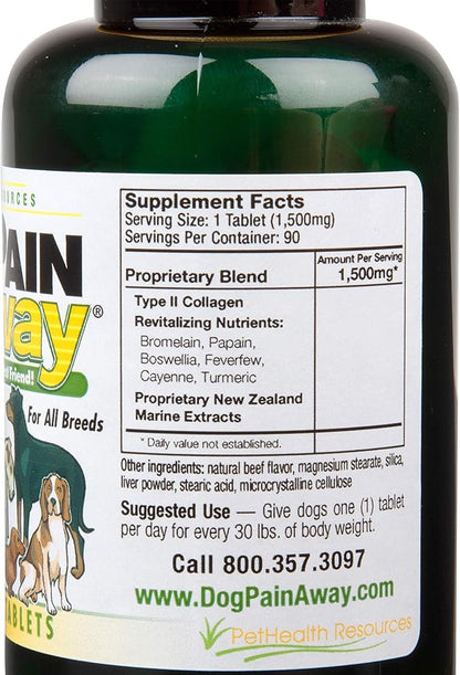 Treats Arthritis, Inflammation, Joint Pain, & Decreased Flexibility - 90 Dog Chewable Tablets