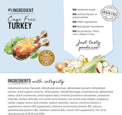 The Honest Kitchen Human Grade Dehydrated Grain Free Dog Food – Complete Meal or Dog Food Topper – Turkey 10 lb (makes 40 lbs)